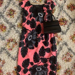 Versace Pink and Black Floral Dress